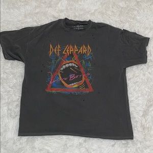 Urban Outfitters Black Def Leppard Oversized Tee